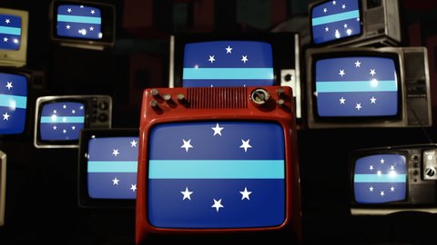 Flag of Anaheim, California, and Vintage Televisions.