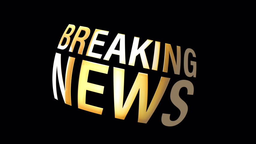 4K gold word BREAKING NEWS Title 3D Illustration of isolated word Breaking News rotation loop animation concept isolate using QuickTime Alpha Channel ProRes 4444. News intro template effect element.
 | Shutterstock HD Video #1067620373