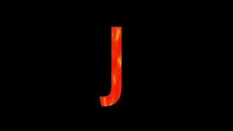 
J font orange liquid animation on black background. J alphabet red color abstract Symbol 4k Footage.
