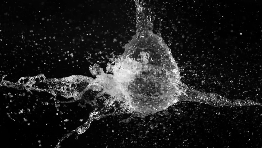 Water splash, underwater explosion or object hitting the water surface, alpha channel, slow motion, side view | Shutterstock HD Video #1067627951