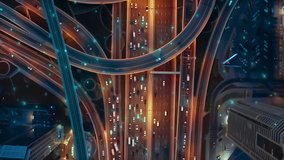 Ai Cars Logistic Autonomous Delivery Traffic Monitoring IoT GPS Satellite Connection 5G Smart City Traffic Junction Highway Establishing Connection Satellites Triangulation Of Transportation Data - Powered by Shutterstock - Get 15% off with code: PIKWIZARD15