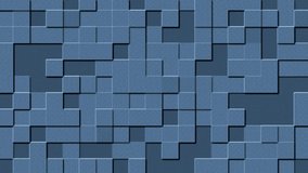 Relief structure of varying square elements in blue - 4K abstract motion background - endless loop