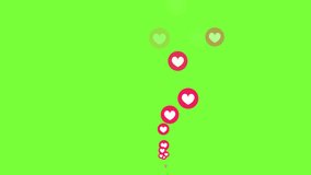 Social media live, Hearts fountain in a flat style, love concept. 2D animation on green screen - Powered by Shutterstock - Get 15% off with code: PIKWIZARD15