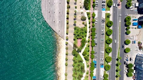 Overhead view Molos seaside park. Limassol, Cyprus