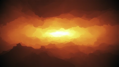 Endless Fly Through Barren Cave Landscape Into Sunlight Core Background Loop