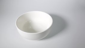 White tableware, close up video clip