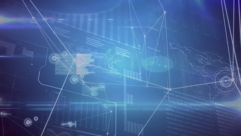 Network Connections Against Digital Interface Data Stock Footage Video ...
