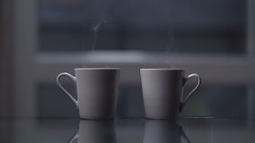 two cups of coffee at home with steam, evening together - Powered by Shutterstock - Get 15% off with code: PIKWIZARD15