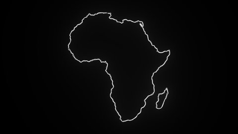 Map of Africa, Africa outline, Animated close up map of  Africa, Animated close up map 