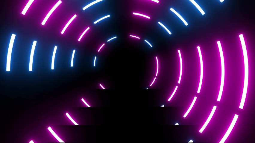 Neon lights abstract motion animated background.Abstract motion lighting equipment and lights effects. stage neon lights with stairs constantly turning Royalty-Free Stock Footage #1067734175