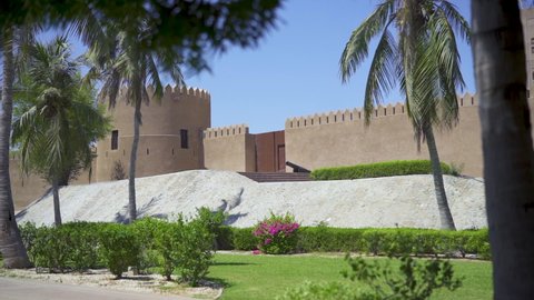 The gate of Sohar Fort in the city of Sohar at Al Batinah North governorate, Oman