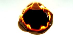 On fire, white paper, the center point expands into a circle. - Powered by Shutterstock - Get 15% off with code: PIKWIZARD15