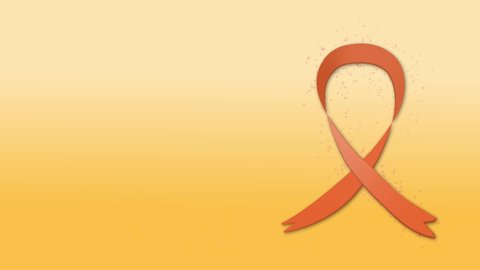 Orange Awareness Ribbon Leukemia Blood Cancer loop 4k Background
