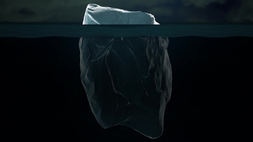 4K Animation Of A Iceberg Floating Underwater In Blue Ocean. Climate Change. Melting The Icebergs. Royalty-Free Stock Footage #1067776787