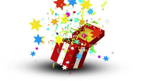 exploding confetti gift box
