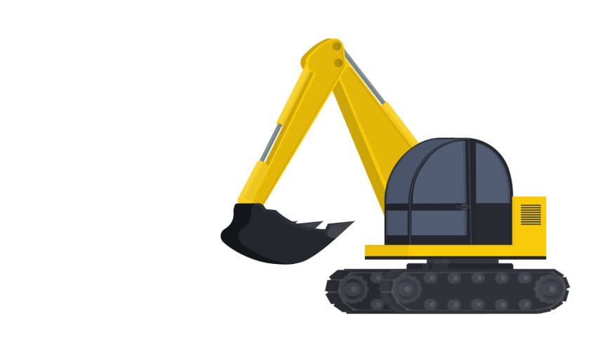 Bagger. Animation der Bauausrüstung, Alphakanal aktiviert.: Stockvideos ...