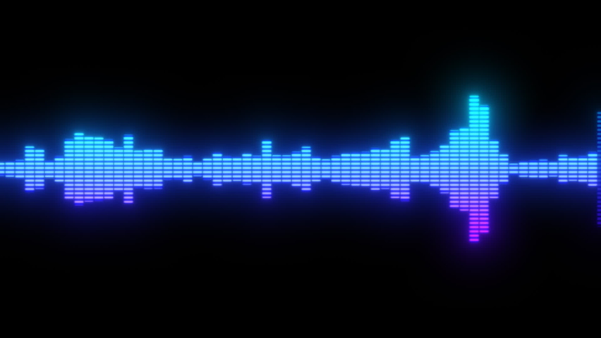 Electronic Music Sound Wave Visualization, Two-Sided Graph With Neon Light Blue And Purple - Powered by Shutterstock - Get 15% off with code: PIKWIZARD15