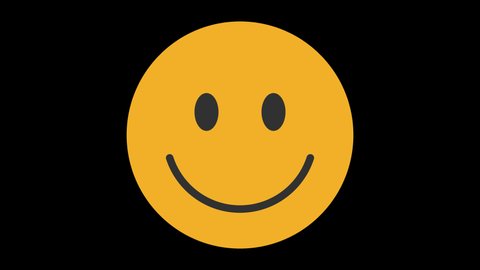 Slightly Smiling Face Animated Emoji Reaction Isolated on Transparent Background. Emoticon and Smiley Face Icon Animation. 4K Ultra HD Apple ProRes 4444.