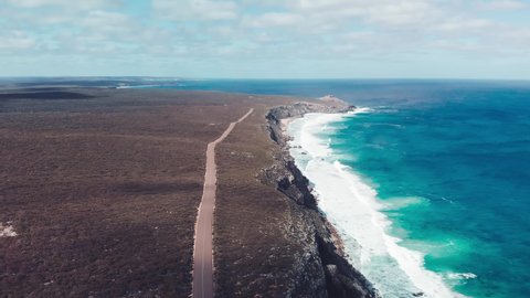 Kangaroo Island coastline and waves on the beach, South Australia