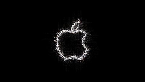 Feb 17,2021:4k Apple Macbook Mac brand Logo word tag cloud,binary computer code.The Matrix style binary code shaped text design animation,changing from zero to one digits,abstract future tech 