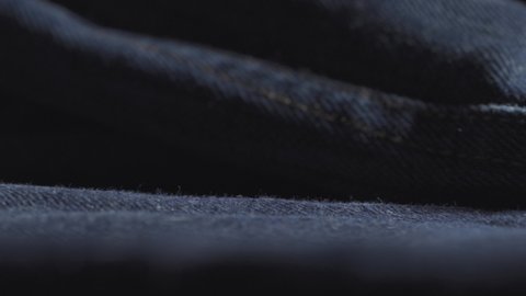 Sliding Shot Of Denim Jeans Stitched And Manufacturing In Designer Clothing Sweatshop