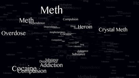 ADDICTION DRUGS, Keywords Animation, Background, Loop, 4k
