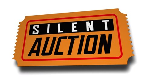 Silent Auction Ticket Special Charity Fundraising Event Admission 3d Animation