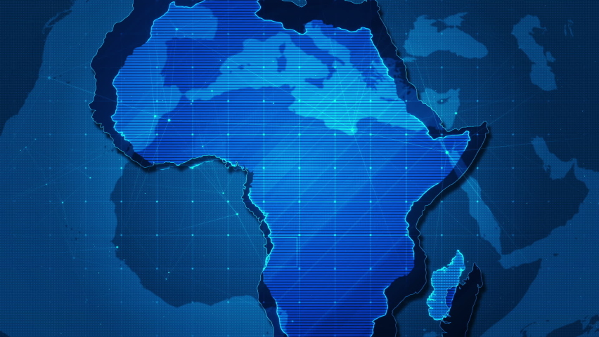 Business map technology africa concept. Future technology business map or concept digital communication background.