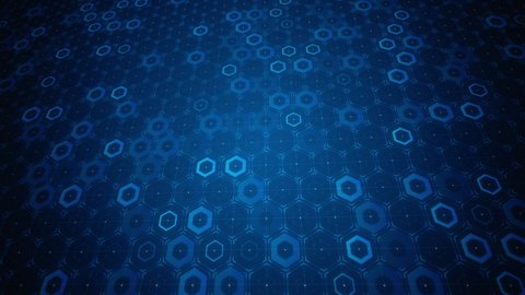 Hexagon design of future technology digital abstract background concept. Seamless loop 4K