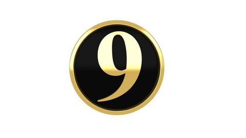 Golden Circle Locket Number 9 nine  Animation with turn and rotate