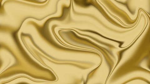 Liquid abstract 3D fortuna gold in movement background texture in 4k.