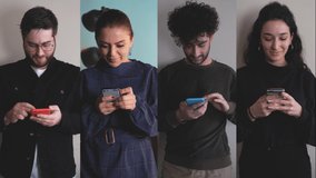 People using the mobile phone. No-mobile-phone phobia. Multiscreen on people using smartphone in everyday life. social media network connection - Powered by Shutterstock - Get 15% off with code: PIKWIZARD15