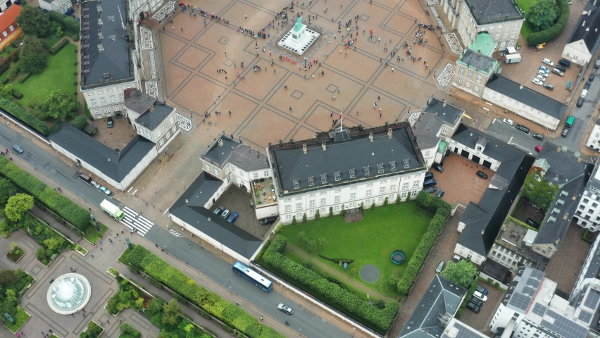 Flight over Amalienborg - Danish royal family palace