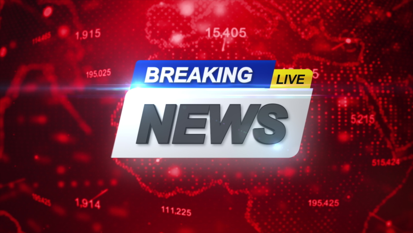 Breaking News Template intro for TV broadcast news show program with 3D breaking news text and badge, against global spinning earth cyber and futuristic style Royalty-Free Stock Footage #1067901458