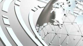 Spinning globe sphere in modern and elegant style, for the cyber and futuristic concept, rotation world, orbit earth for technology background, with a depth of field effect - Powered by Shutterstock - Get 15% off with code: PIKWIZARD15