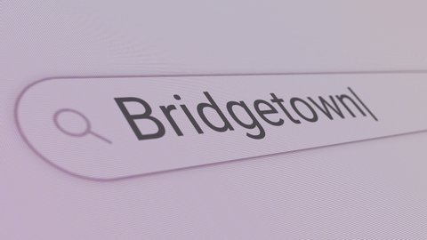 Bridgetown Search Bar 
Close Up Single Line Typing Text Box Layout Web Database Browser Engine Concept
