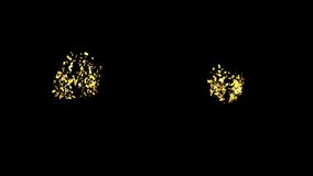 Two Golden Trendy Confetti Shooting upward. Rectangle Shape. Gunshot Popper Explosions Falling. Wedding, Birthday, Celebration, Carnival, Party or Holiday. CG with Alpha Channel. 60 fps - Powered by Shutterstock - Get 15% off with code: PIKWIZARD15