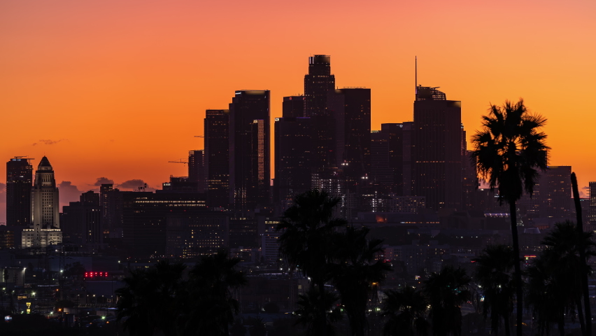 Downtown Los Angeles Sunset Time lapse
