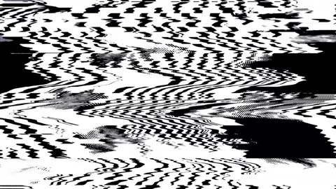 Intentional datamosh distortion fx: zebra black-and-white stripes, moving like slow waves, a typical empty tv transmission screen.
