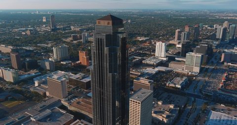 4k Aerial of the Galleria area in Houston, Texas