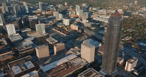 4k Aerial of the Galleria area in Houston, Texas