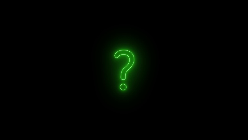 Neon lighting animated, Green neon question icon lighting animated on black background Royalty-Free Stock Footage #1067957762