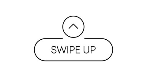 Swipe up icon. Scroll arrow up drag button up social media interface action icon. Motion graphic.