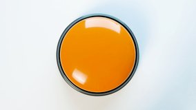 Young woman pushing orange button with a finger and palm of her hand. Press a round glossy button, top view. Activation, launching something. Turn on and off. - Powered by Shutterstock - Get 15% off with code: PIKWIZARD15