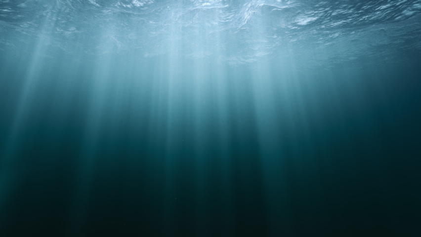 Underwater Light Rays In Dark Stormy Ocean Sea River Abyss Background Darkness Mystery Magical Exploration Unknown Fear Hope Hopelessness Deep Arctic Ocean Environment Protection Cold Clean Water 4K | Shutterstock HD Video #1067974934