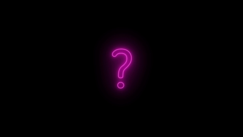 New pink neon question icon lighting animated on black background Royalty-Free Stock Footage #1067976734