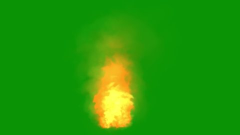 Raging fire motion graphics with green screen background
