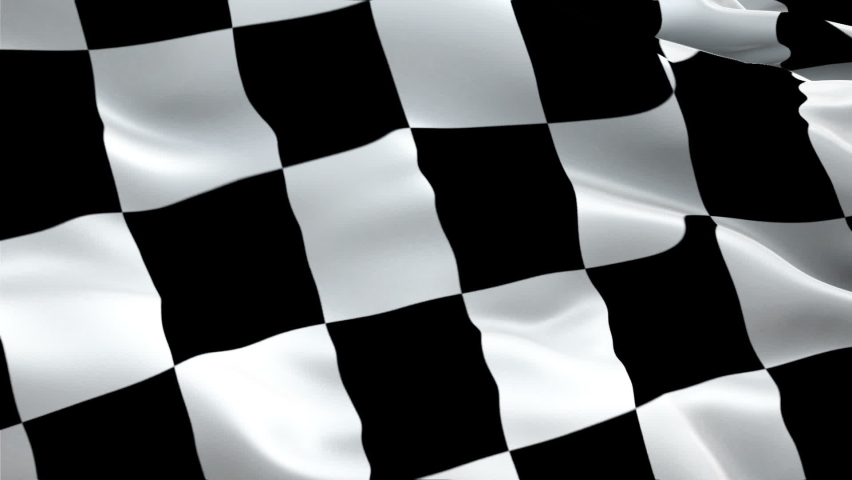 Racing End flag Closeup 1080p Full HD 1920X1080 footage video waving in wind. Official Finish Start Race 3d Racing flag waving. Sign of Checkered seamless Loop  Transition. Racing flag HD resolution
 Royalty-Free Stock Footage #1067985545