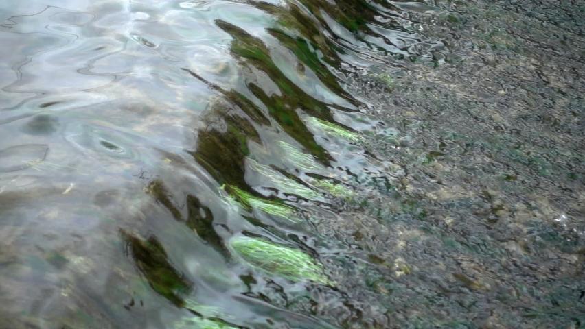 Background loop. Super slow motion canal sluice water. 250fps