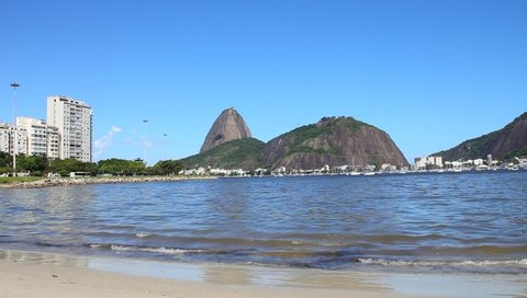 The Sugar Loaf of Rio de Janeiro is the famous mountain with the Rio de Janeiro cable car. Brazil.